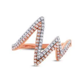 0.28ct 14k Two-tone Rose Gold Diamond Heartbeat Ring