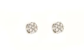 0.75CT White Gold Cluster Earring