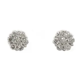 1 ct. Diamond Cluster Earrings in 14k Yellow Gold