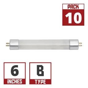 10 Pack - 6 Inch Mini T5 LED Tube, 2 Watts, 150 Lumens, 4000K, Ballast Bypass, Double End