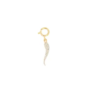 10k Yellow Gold and Diamond 'Italian Horn' Charm - 10023