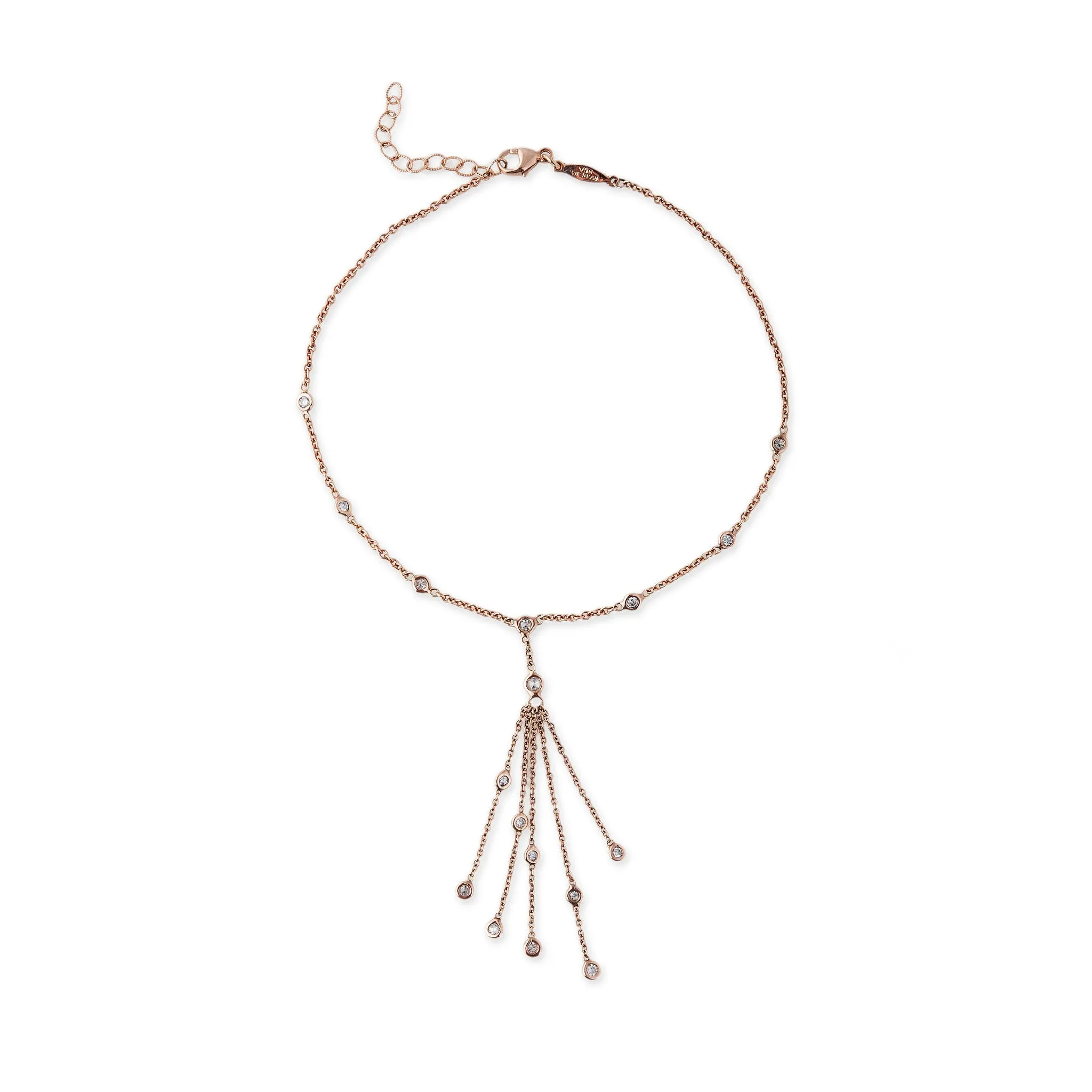 17 DIAMOND BEZEL TASSEL ANKLET