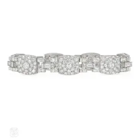 1920s platinum and diamond floral motif bracelet