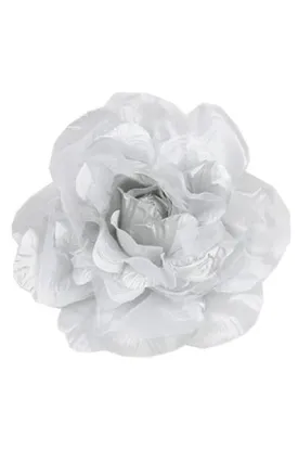 20pk Flower Hair Decorations - Silver Clips #AS01434SIL