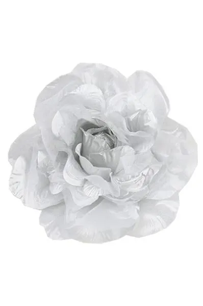 20pk Flower Hair Decorations - Silver Clips #AS01434SIL