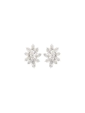 2.22ct Diamond 18K Gold Statement Cluster Earrings