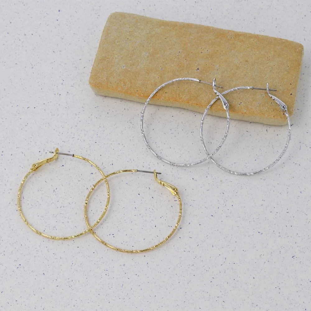 40mm Textured Hoop Earrings