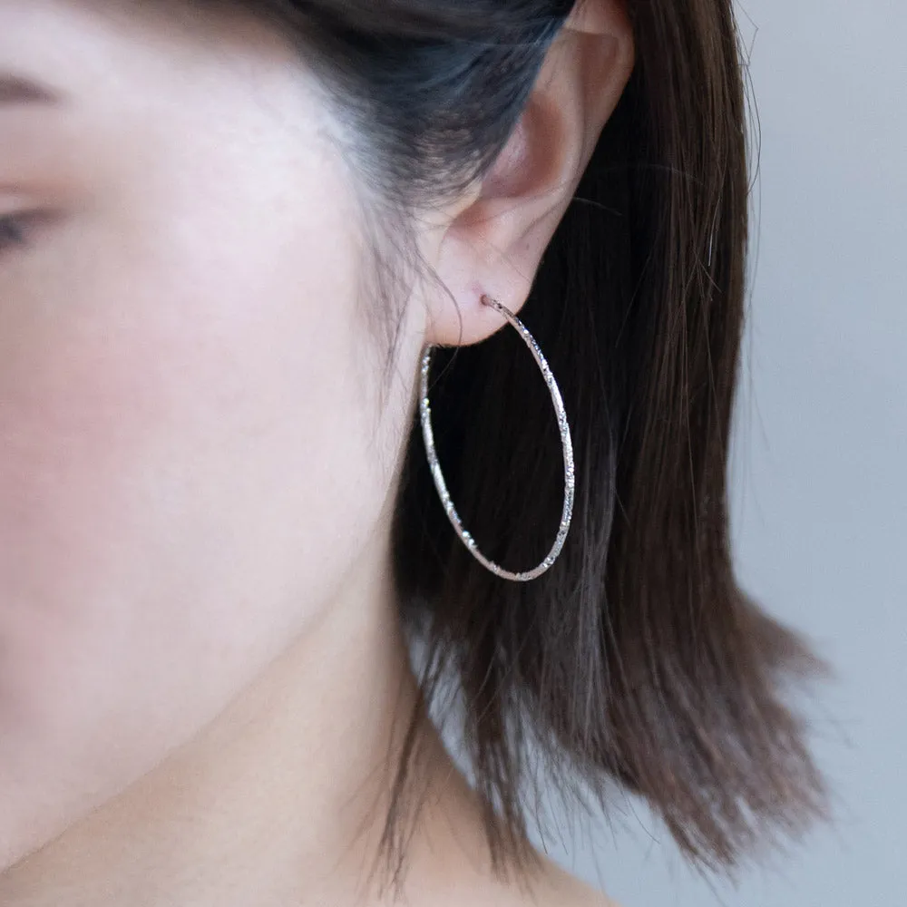 40mm Textured Hoop Earrings