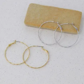 40mm Textured Hoop Earrings