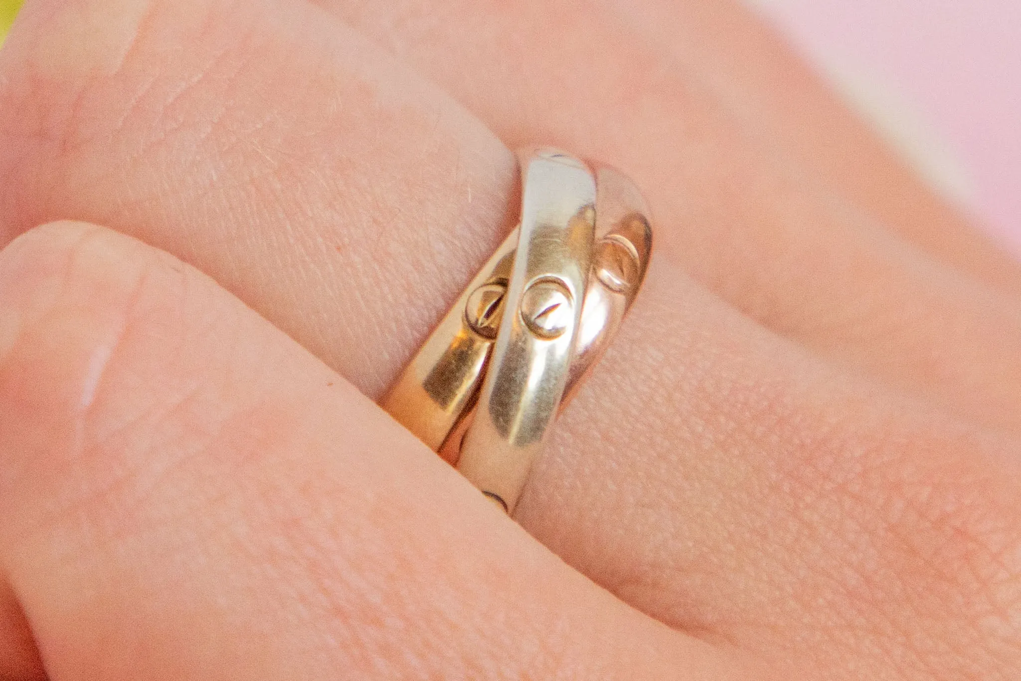 9ct Gold Tri-Coloured Russian Wedding Band