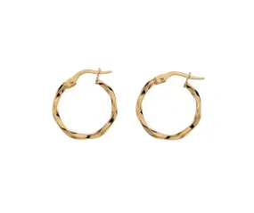 9ct Gold Twisted Hoop Earrings