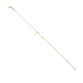 9kt Gold Moon & Star Chain Bracelet