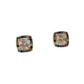 Adriene Rainbow Cushion Studs