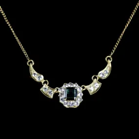 Antique Art Deco Sapphire Necklace 9Ct Gold Circa 1930