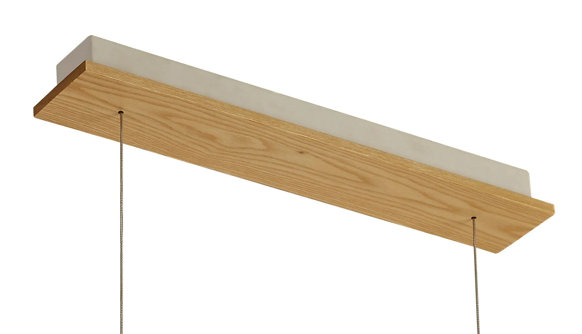 Aries Linear Pendant Ceiling Light, 2 x 20W LED, 3000K, 1662lm, Oak & Matt White, 3yrs Warranty IP20