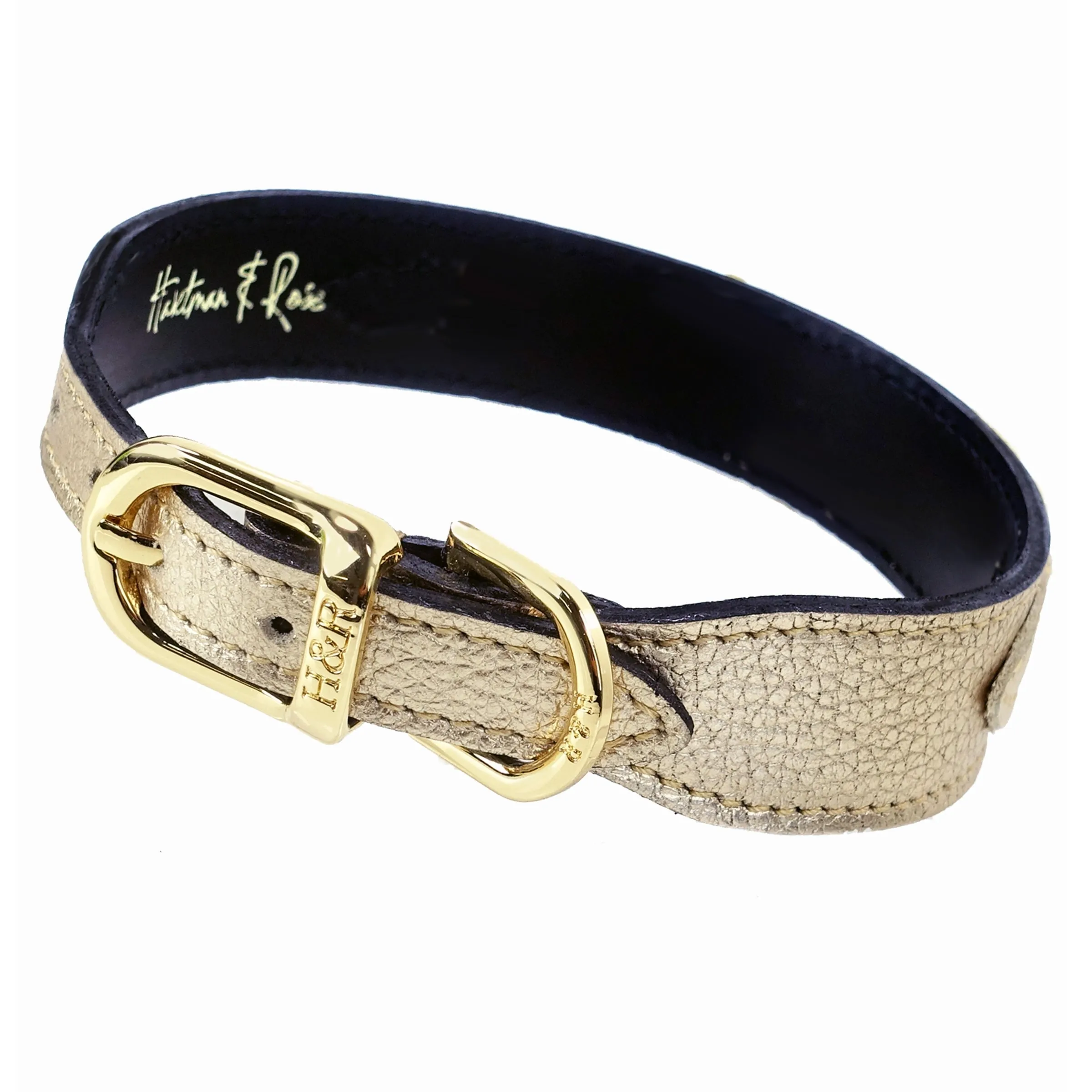 Art Deco Dog Collar in Metallic Gold & Gold