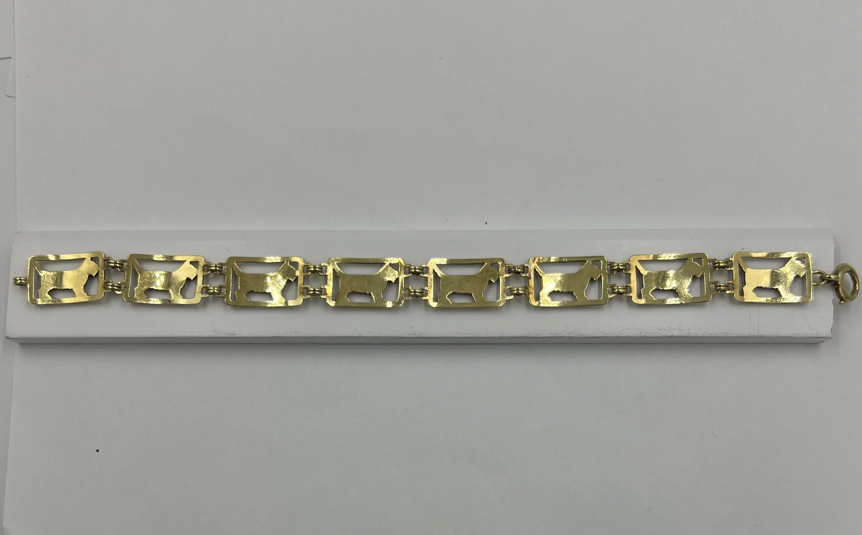 Art Deco Scottie Dog Yellow Gold Bracelet