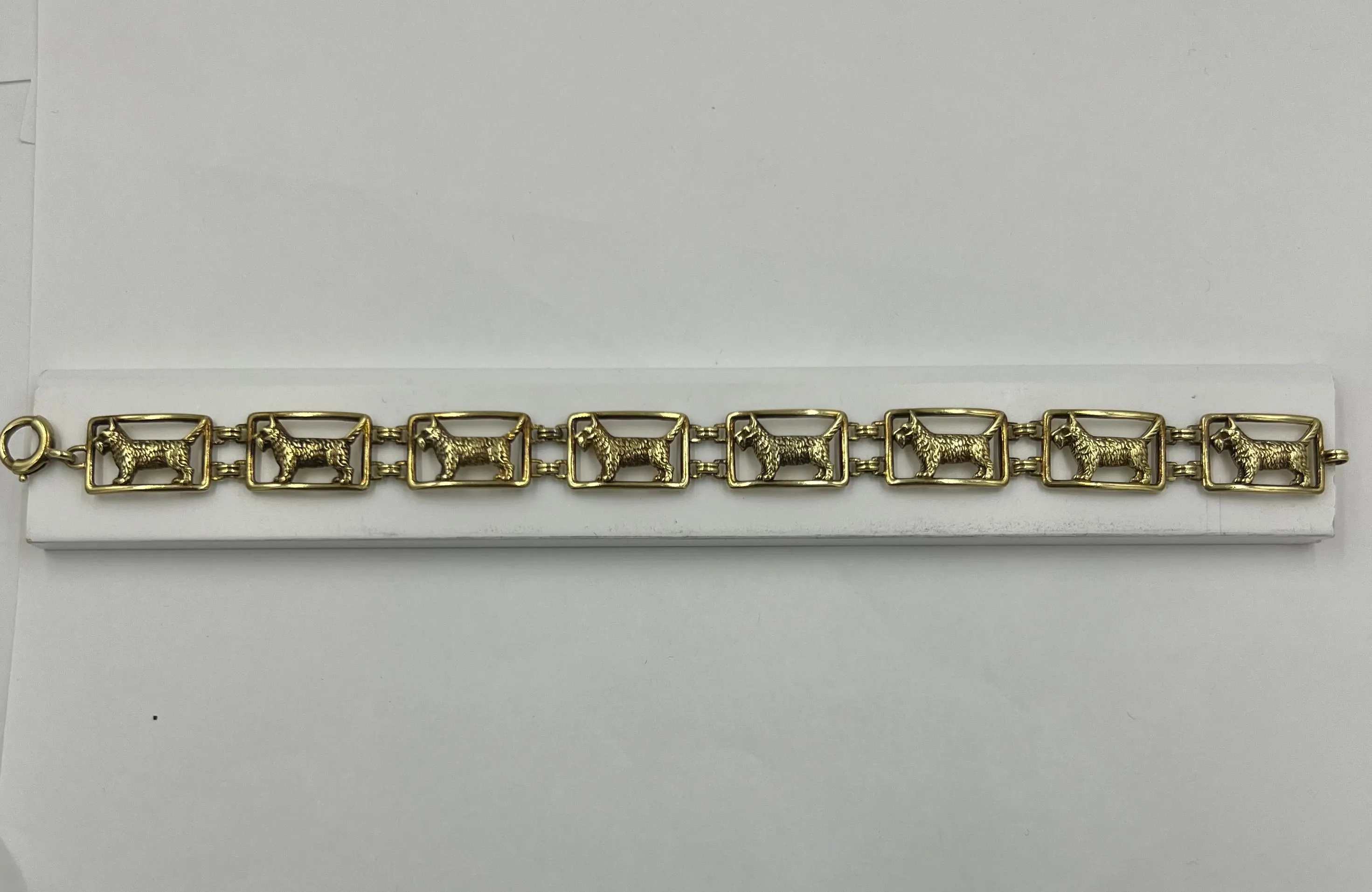 Art Deco Scottie Dog Yellow Gold Bracelet