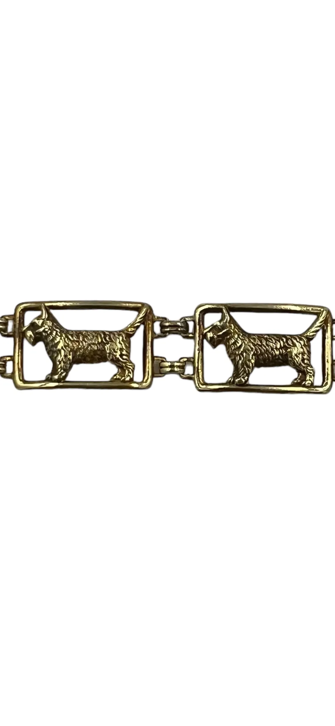 Art Deco Scottie Dog Yellow Gold Bracelet