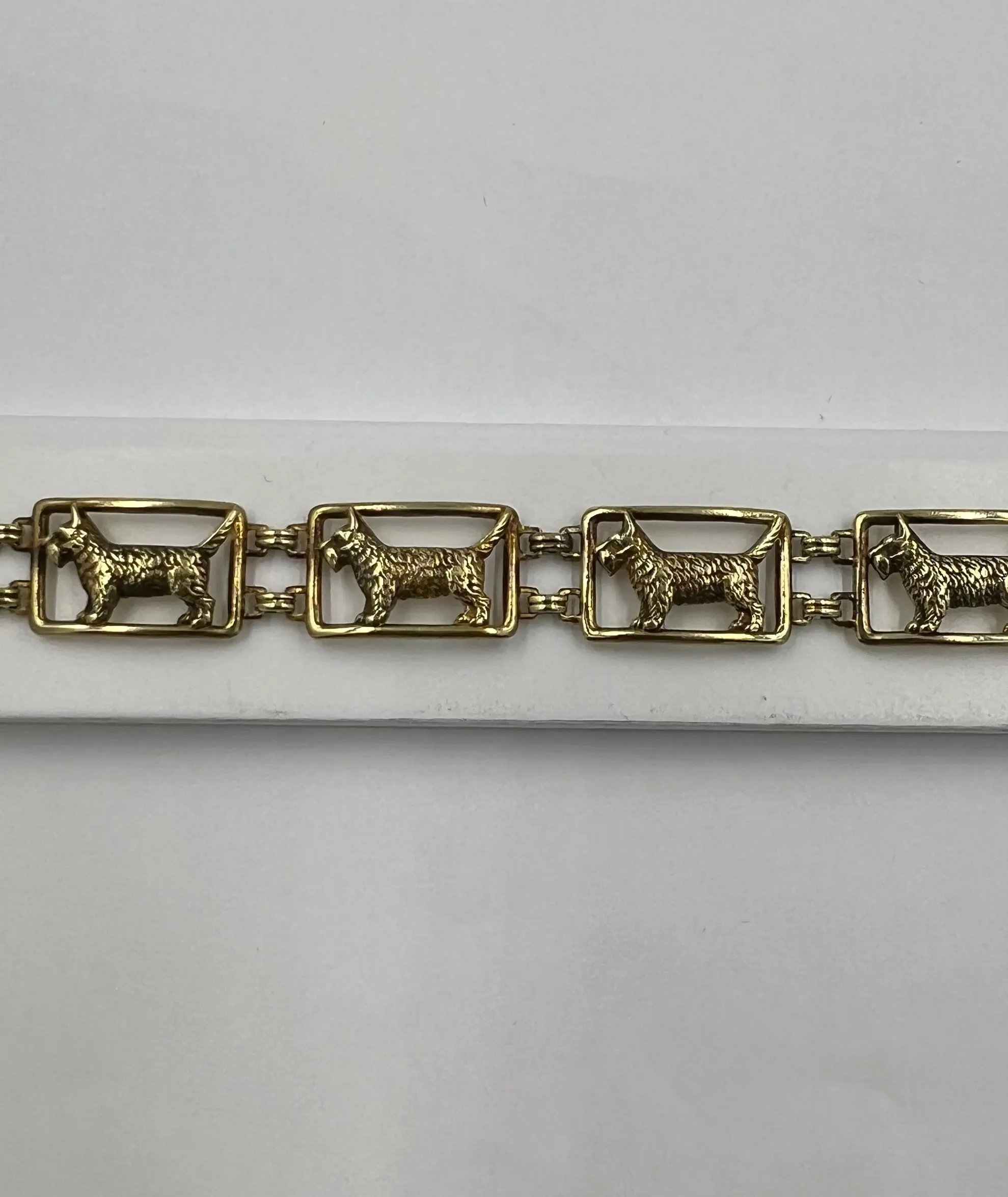 Art Deco Scottie Dog Yellow Gold Bracelet