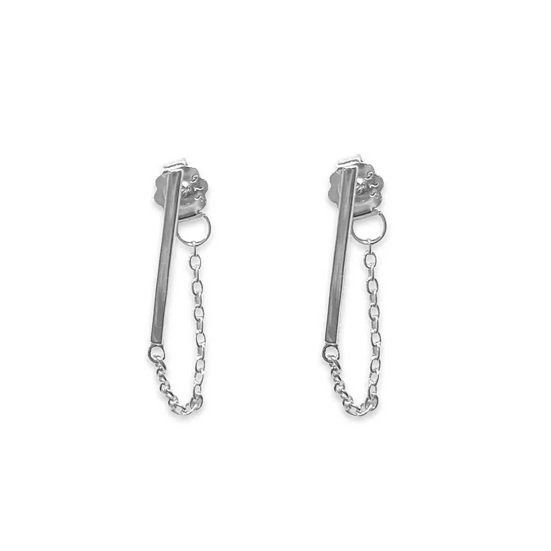 Barbara Plain Chain Stud Earrings