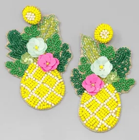 Beaded Pineapple  Style Earrings