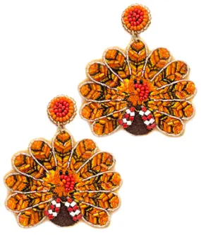 Beaded Turkey Earrings