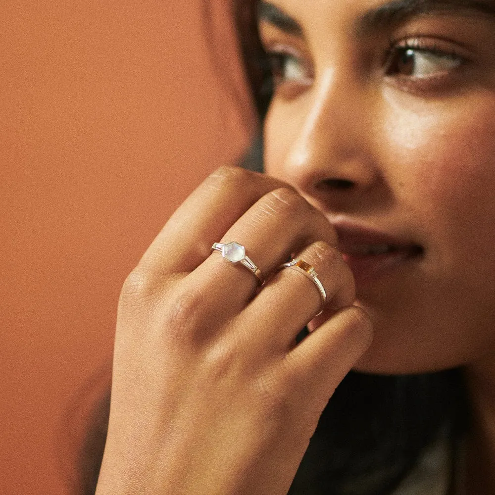 Beloved Fine Citrine Band Ring Sterling Silver