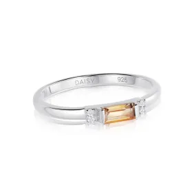 Beloved Fine Citrine Band Ring Sterling Silver