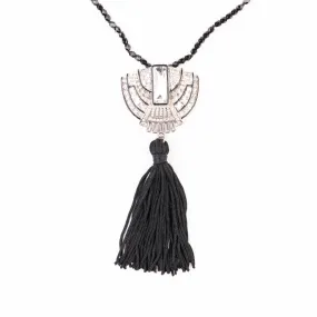 Black Tassel Deco Necklace