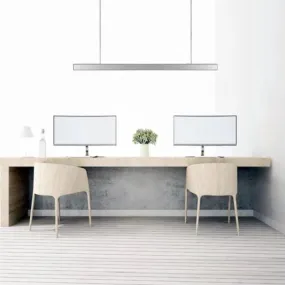 Boxy Silver Linear Pendant | Integrated Power Cord | Assorted Sizes