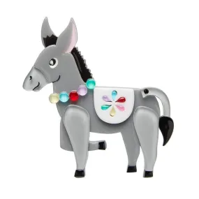 Brave Burro Donkey Brooch