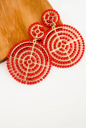 Bullseye Beaded Dangle Earrings