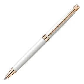 Caran d'Ache Leman Slim Ballpoint Pen White Rose Gold