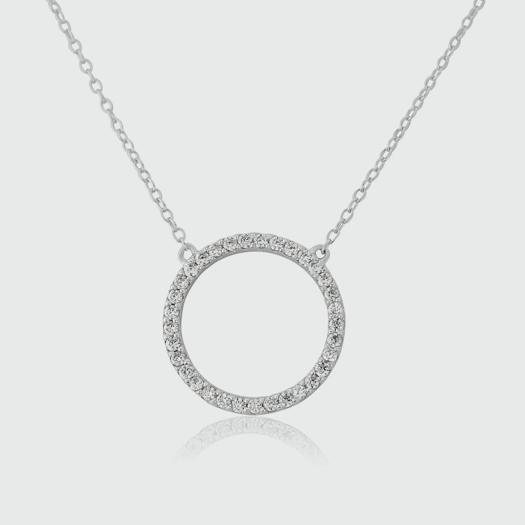 Chora Circle Sterling Silver & Cubic Zirconia Necklace