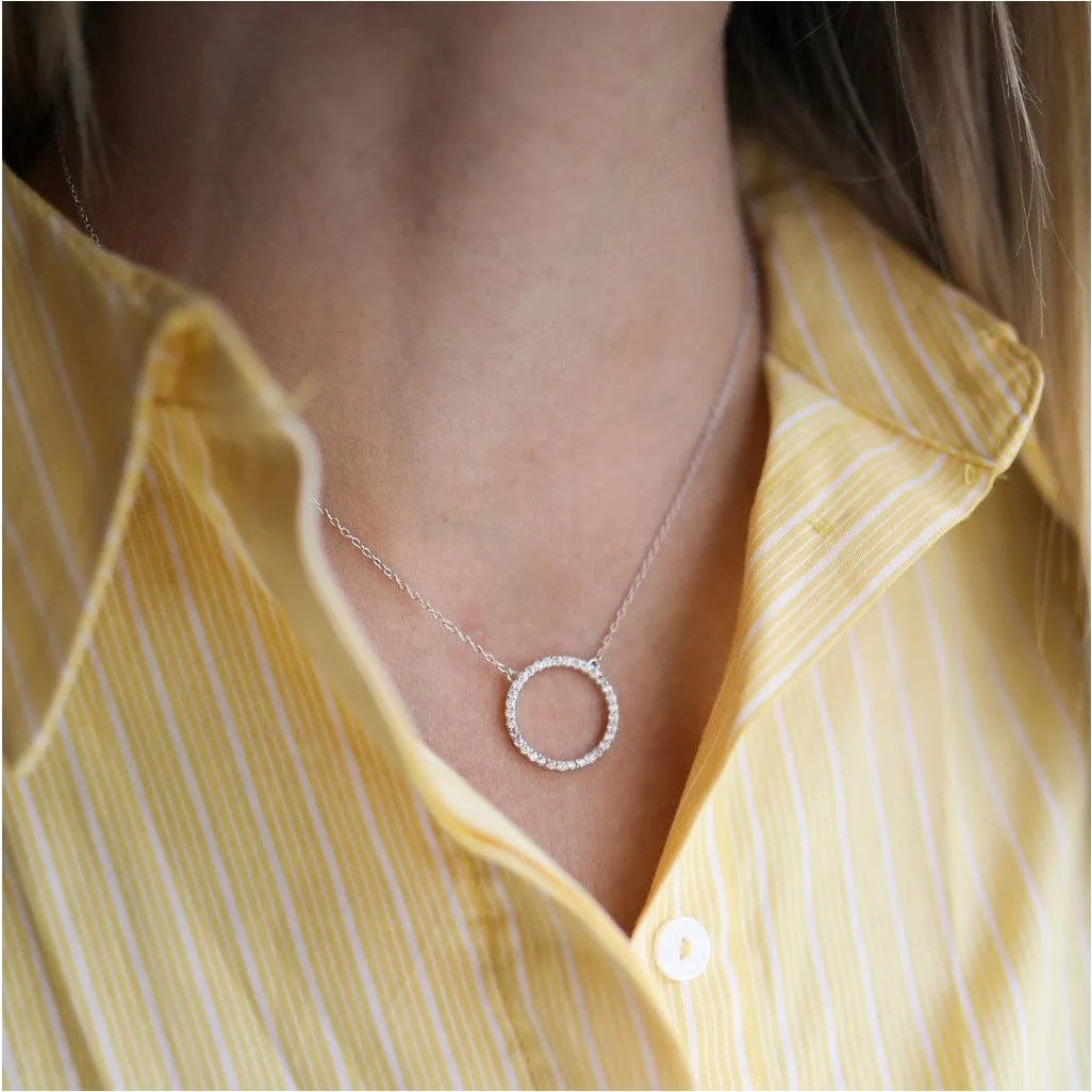 Chora Circle Sterling Silver & Cubic Zirconia Necklace