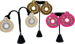 Circle Statement Beaded Earrings