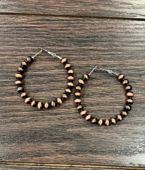 Copper Navajo Pearl Hoops