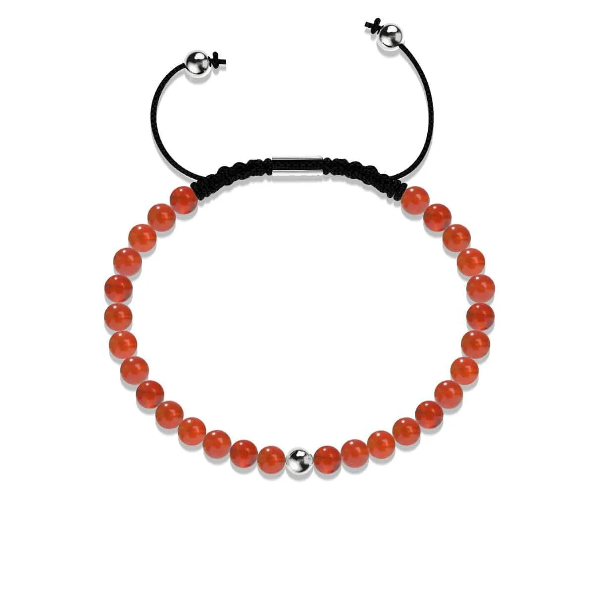 Coral | .925 Sterling Silver | Focus Gemstone Macrame Bracelet