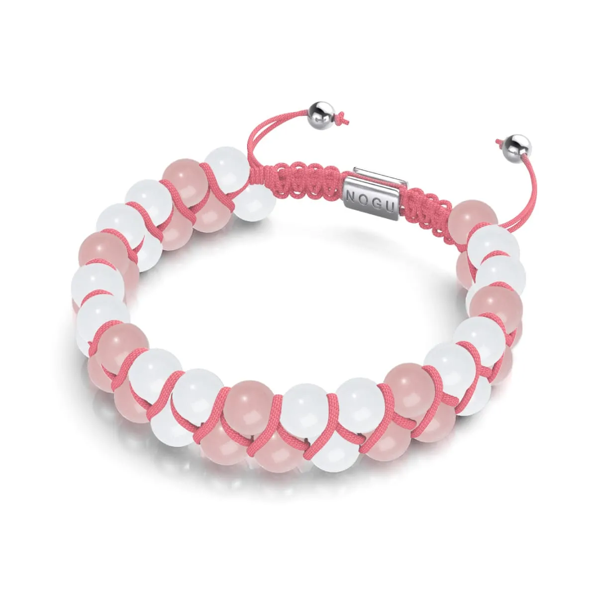 Coral x Porcelain | Lumos Ceramic | Vitality Macrame Bracelet