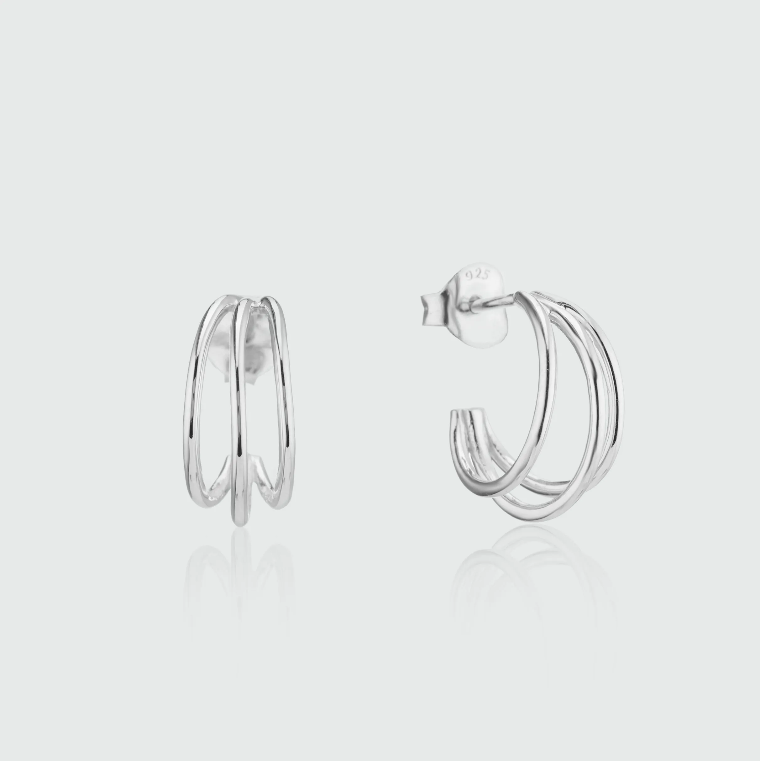 Cordoba Triple Sterling Silver Hoop Earrings