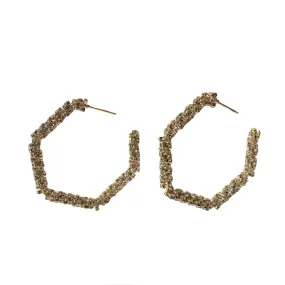 Crysta Sparkle Woven Hexagon Hoops