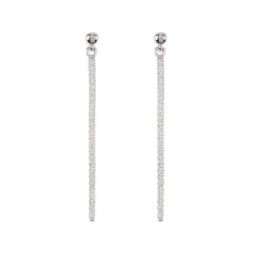 Crystal Linear Drop Earrings silver