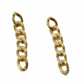 Cuban Chain Link Drop Earrings