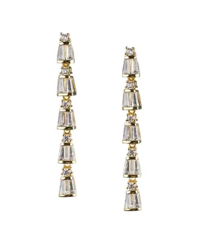 CZ Linear Drop Earrings