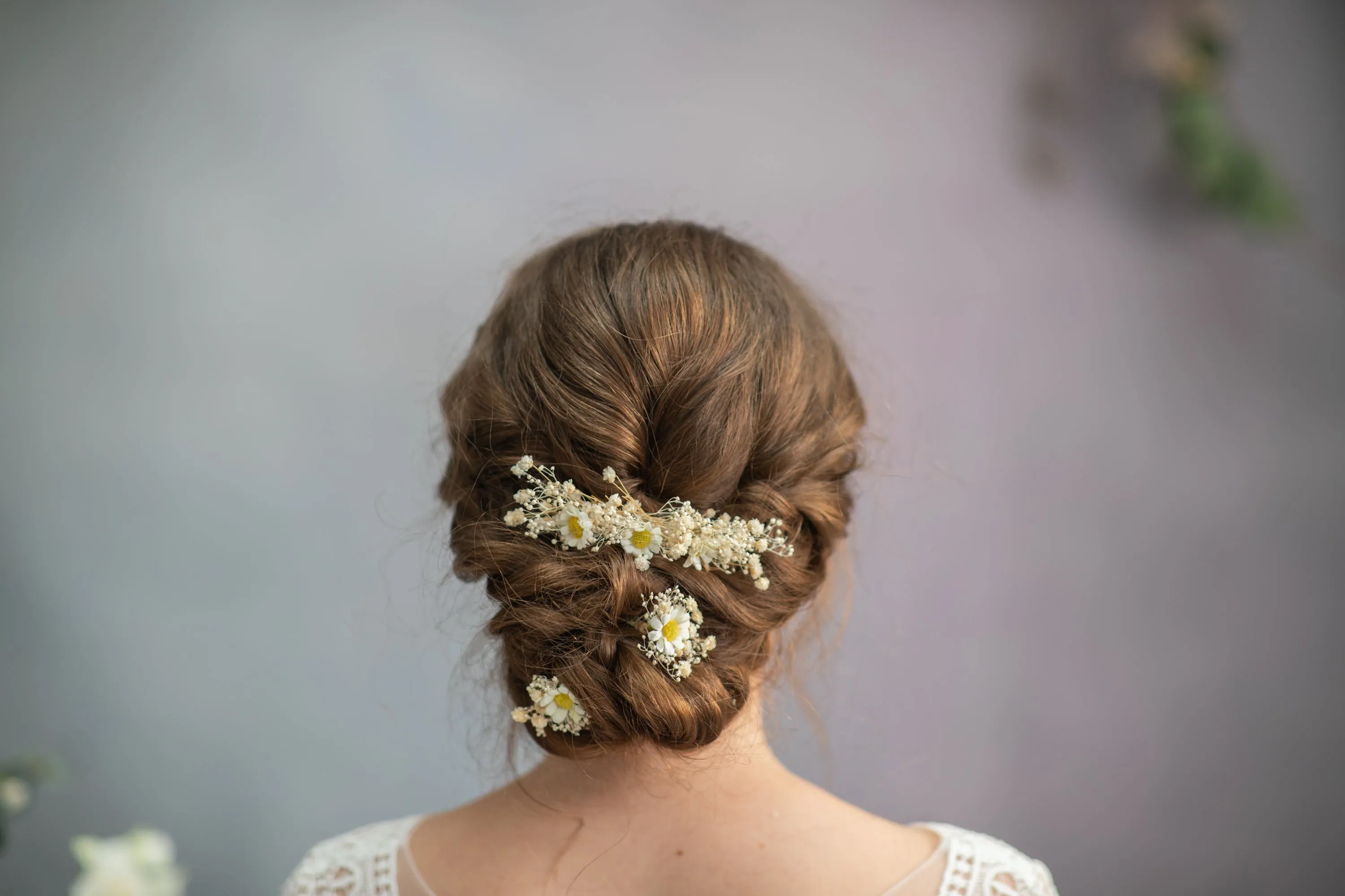 Daisy flower hair comb and hair pins