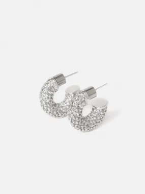 Diamante Hoop Earrings | Silver