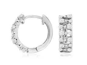 Diamond Cluster Style Hoop Earrings