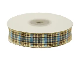 Distinct Plaid Ribbon 5/8" x 25yrds per roll-Blue