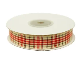 Distinct Plaid Ribbon 5/8" x 25yrds per roll-Red